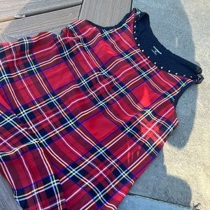 Express Red Plaid‎ Flowy Tank